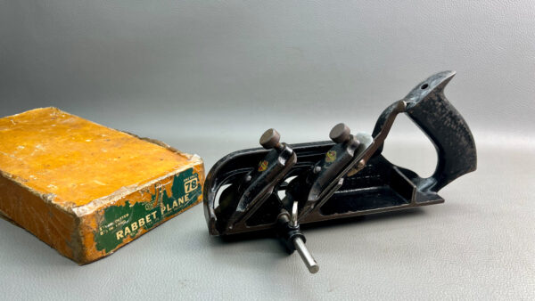 Stanley No 78 Rabbet Plane Double 1 1/2" Cutters Logo Spur & Guides In Good Condition