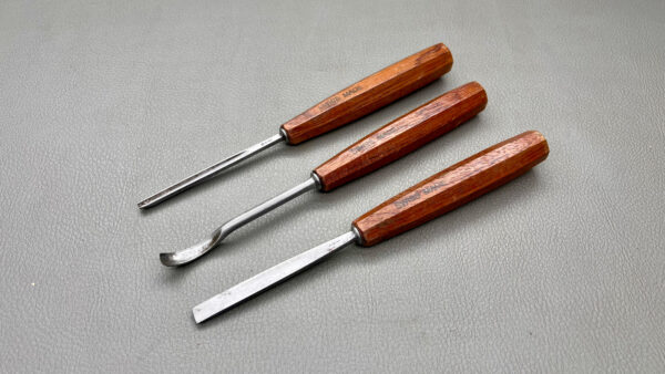 Three Swiss Made Hand Chisels 1 - 8 & 11 In Good Condition