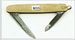 English Steel Pocket Knife, Very Nice Engraved Gold Plated Case, 1 1/2" Blade, Nice And Clean Case.