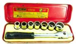 Sidchrome 2207 Af Socket Set, 7/16, 1/2, 9/16, 5/8, 11/16, 3/4, 7/8".
