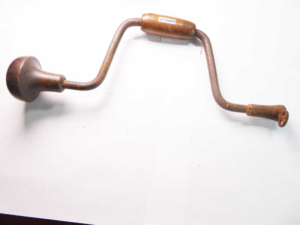 Vintage timber handle brace, very early and small