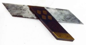 Vintage Mitre Square 10" Long, Maker Is Worn, A Little Pitting, Small Chip On Timber.