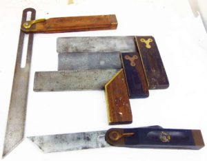 Stanley Sw Tool Collection, 12 & 8" Bevels, 7 & 6" Squares, 6" Mitre Square, All Marked With Sw Logo.