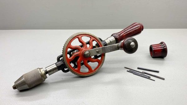Millers Falls No2A Hand Drill In Good Condition Smooth Action Bits In Handle