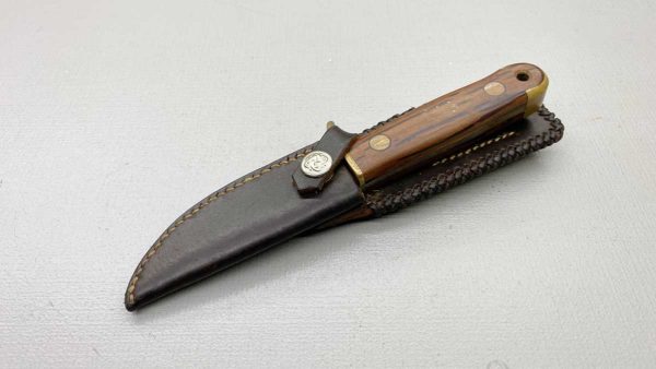 Hand Made Bowie Knife 8" Long With Sheoak Handle And leather Sheath Well weighted