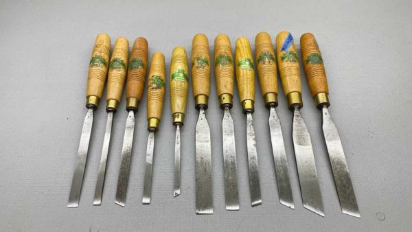 Henry Taylor Carving Chisels 11 In The Set with Logo 