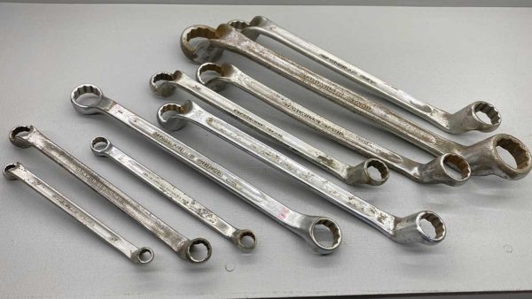 Stahlwille 9 Piece AF Set Ring Spanners In Good Condition 1 1/2 - 1 5/16 - 1 1/4 - 1 1/16 - 1 1/8 - 1" - 1 5/16 - 7/8 - 15/16 - 1 - 7/8 - 25/32 - 11/16 - 5/8 - 1/2 - 9/16 - 3/8 - 3/16