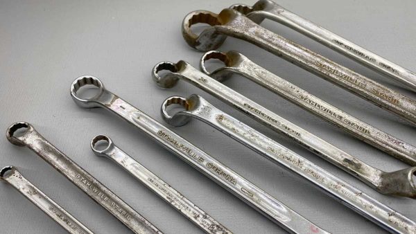 Stahlwille 9 Piece AF Set Ring Spanners In Good Condition 1 1/2 - 1 5/16 - 1 1/4 - 1 1/16 - 1 1/8 - 1" - 1 5/16 - 7/8 - 15/16 - 1 - 7/8 - 25/32 - 11/16 - 5/8 - 1/2 - 9/16 - 3/8 - 3/16