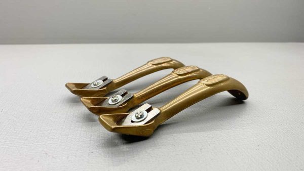 AMP Series Set Of Three Brass Shaves blades Square and two diff curved edges 20mm wide 150mm overall length