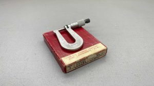 Starrett No 222RL Sheet Metal Micrometer IOB Sizes 0-1/2" Has a 2" Throat