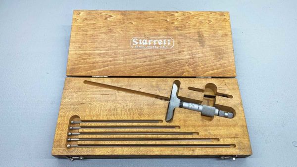Starrett No 440 Depth Micrometer With 5 Rods