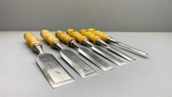 Mifer Set Of Bevel Edge Chisels Sizes 38,32,25,22,16 and 10mm Made In Spain