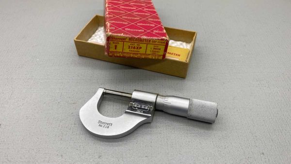 Starrett No 216xp Carbide Tip Micrometer 0 -1" IOB In good Condition