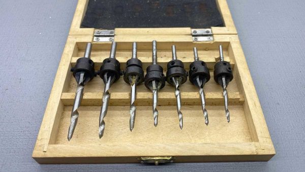 Countersink Drill Bits Set Of Seven IOB In Good Condition 7/32" > 1/8"
