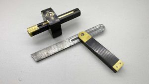 Vintage Ebony & Brass Marking Gauge & Bevel