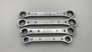 Cornwell USA Ratcheting Wrench Set, 7/8-3/4, 15/16-13/16, 11/116-5/8, 9/16-1/2"