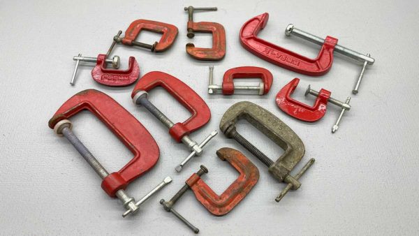Ten Assorted G Clamps Sizes 25mm To 80mm