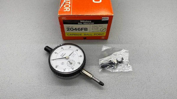 Mitutoyo Japan 2046FB Carbide Ball Point dial Indicator 0.01mm-10mm. IOB. NOS