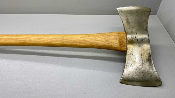 Double Bit Axe Head With Awesome Handle 4 1/2" Edges and a 31" Top Quality Handle Beautifully Fitted Is Lightly Greased Maker Warn