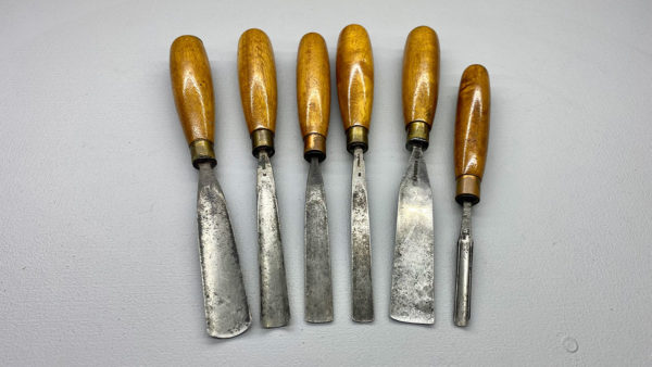 Six Carving Chisels With Nice Handles
