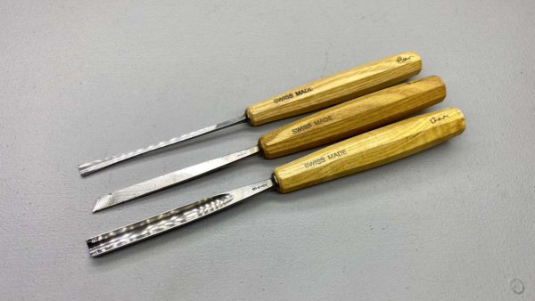 Pfeil Swiss Made Chisels In Top Condition x3 12mm 9 - 8mm 7 and 9mm 1