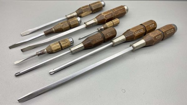 Proto Screwdriver Set Of Eight With Wood Handles