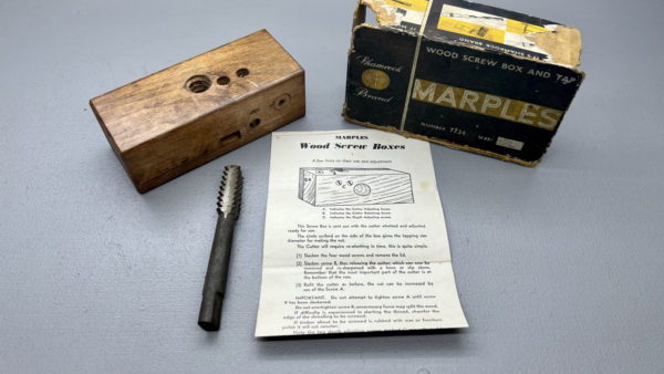 Marples Wood Screw Box & Tap No 7734 3/4" Tap Good Condition