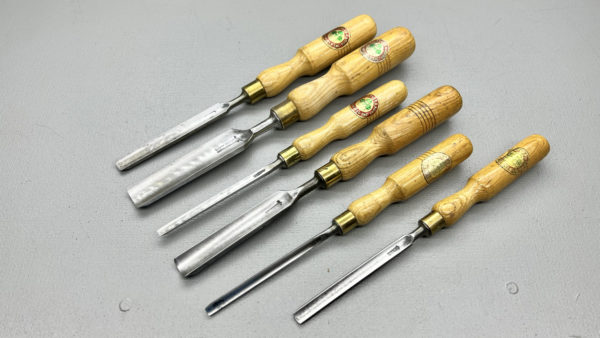 Marples 6Piece Gouge Chisel Set - Sizes 1", 3/4", 1/2", 3/8", 5/16" and 1/4" Made In England