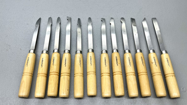 Woodcraft USA Mini Lathe Chisel Set 12 Pieces In Top Condition