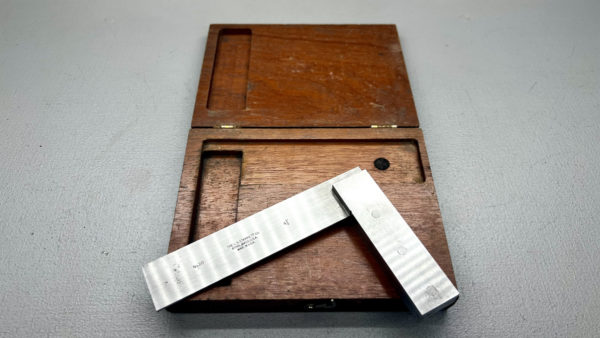 Starrett No 20 4 1/2" Engineers Square In A B & S Timber Box In Top Condition