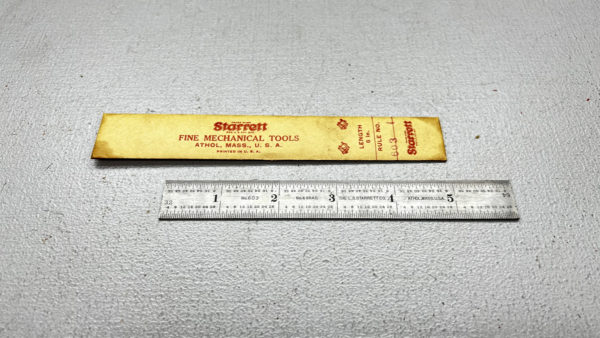 Starrett Rule No 603 6" Long Made In USA New Condition