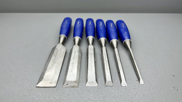 Marples Blue Chip Chisel Set In Good Condition Sizes - 32mm 25 19 13 10 and 6mm