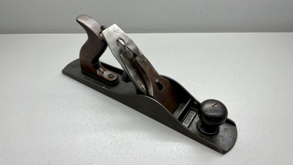 Fulton Bench Plane No 5 Size With Corrugated Sole Original Cutter 14" Long Has Repair to Tote But Solid A Good User