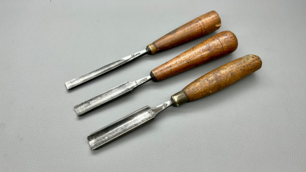 Gouge Chisels Set Of Three 13mm 16mm & 20mm Marples, Buck & J. Howarth
