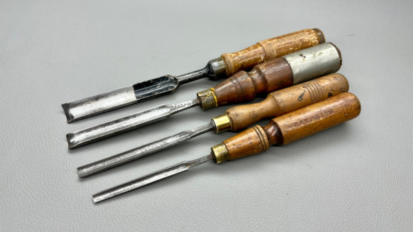 Gouge Chisels Set Of Four 3/4" 1/2" 3/8" And 1/4" Marples Ward and Sorby 