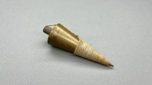 Brass Plumb Bob With Cord 5" Long - Uncleaned