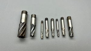 8 Piece End Mill Set In Good Working Condition
