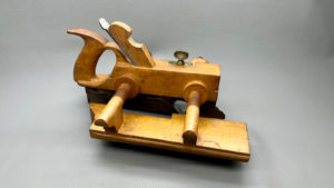 Vintage Screw Arm Plough Plane Beautiful Timber With 7/8" Cutter In Good Condition