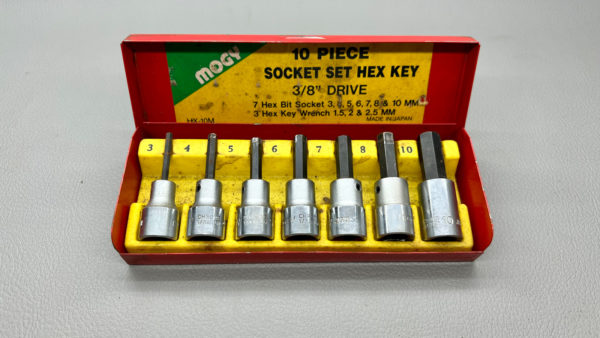 7 Piece Hex Key Socket Set 3/8" Drive In Good Working Condition