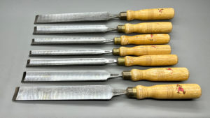 Aron Hildick 7Pc Pattern Makers Gouge Chisels - 1 9/16" - 1 1/4" - 1 5/16 - 1" - 3/4" - 11/16" and 5/8"