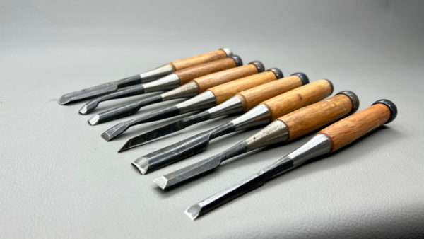 Eight Japanese Chisels In Good Condition Most are Fujikawa Oire Nomi