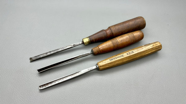 Three Carving Chisels Various Shapes May require Sharpening