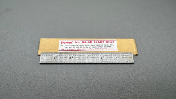 Starrett Metal Rule - 6" - B6-4R - Blade Only In Top Condition