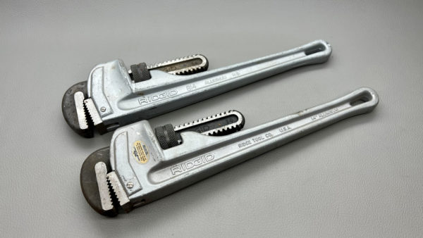 Rigid 14" Long Aluminum Stilsons Hardly Used Teeth Are Sharp
