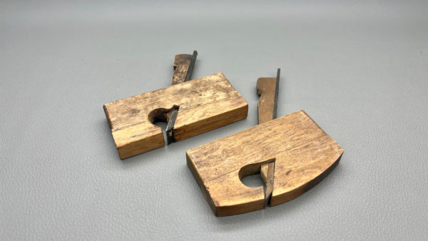 Two Miniature Wood Planes 1/2" Round 5/8" Square