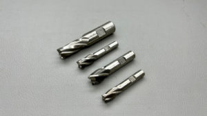 Four End Mills Various In Good Condition - Sizes 5/8" - 7/16" & 1/2"