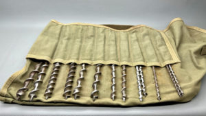 13 Piece Auger Bit Set In Canvas Roll Bag Sizes 5/16" to 13/16" Snell & Irwin