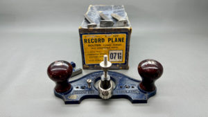 Record No 71 1/2 Router Plane Closed Throat Adjustable Fence With 3 Cutters In Good Condition IOB