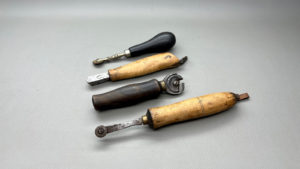 Set Of Four Vintage Leather Tools - Uncleaned