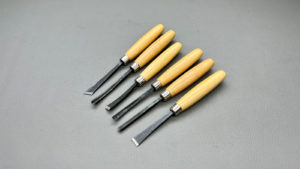 Set Of Six Hand Carving Chisels 170mm Long In Good Condition